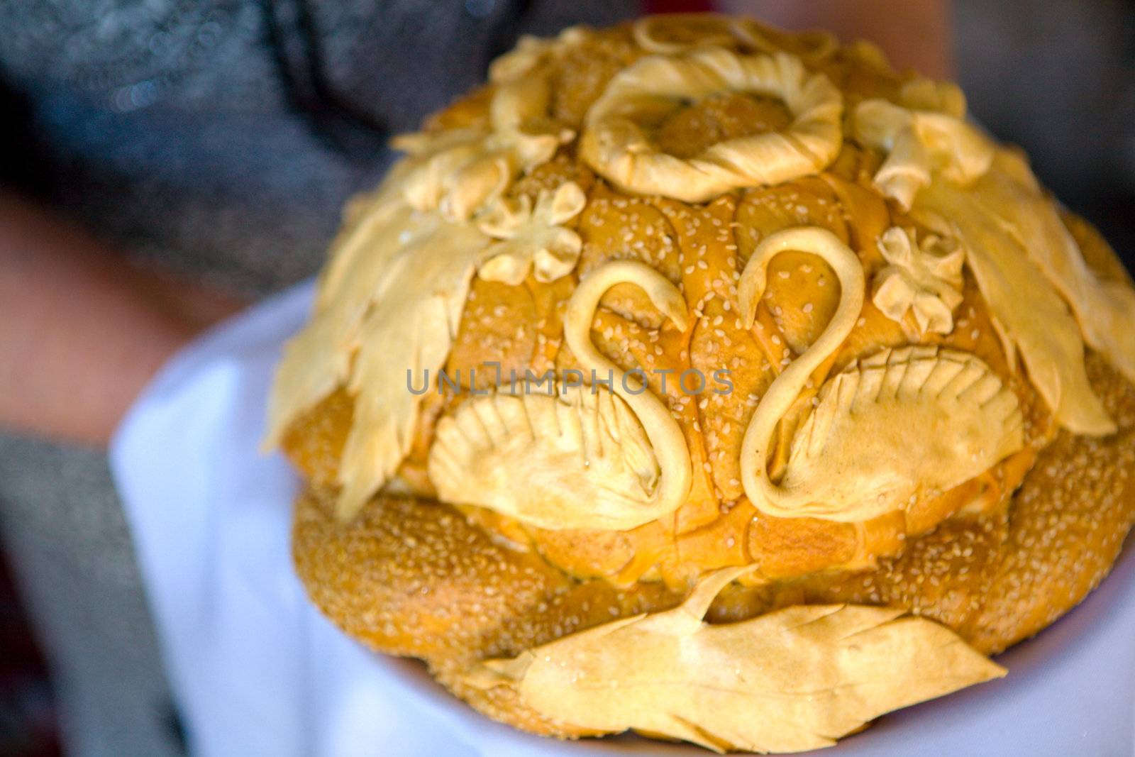 round loaf - traditional wedding bread with swans