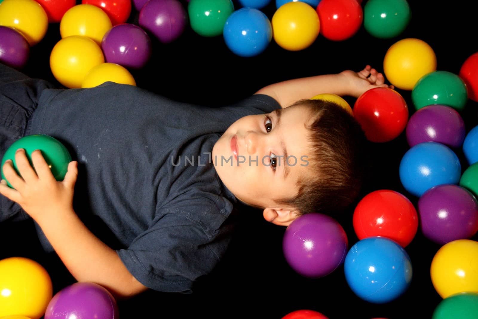 fashion session in studio with colour balls