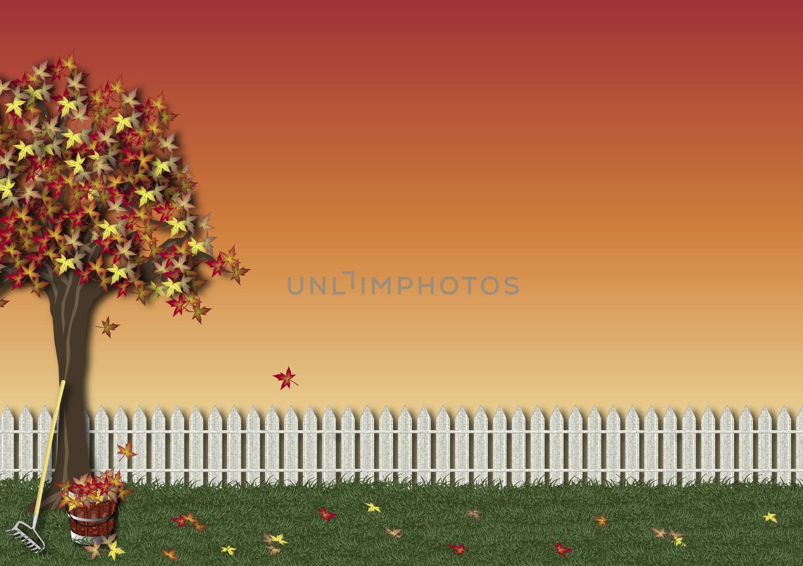 background illustration of autumn scene