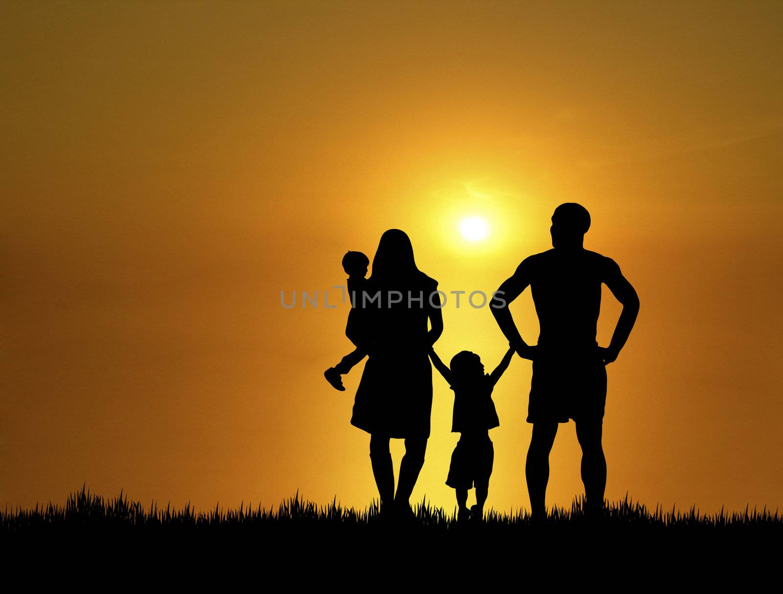 Family at Sunset by srnicholl