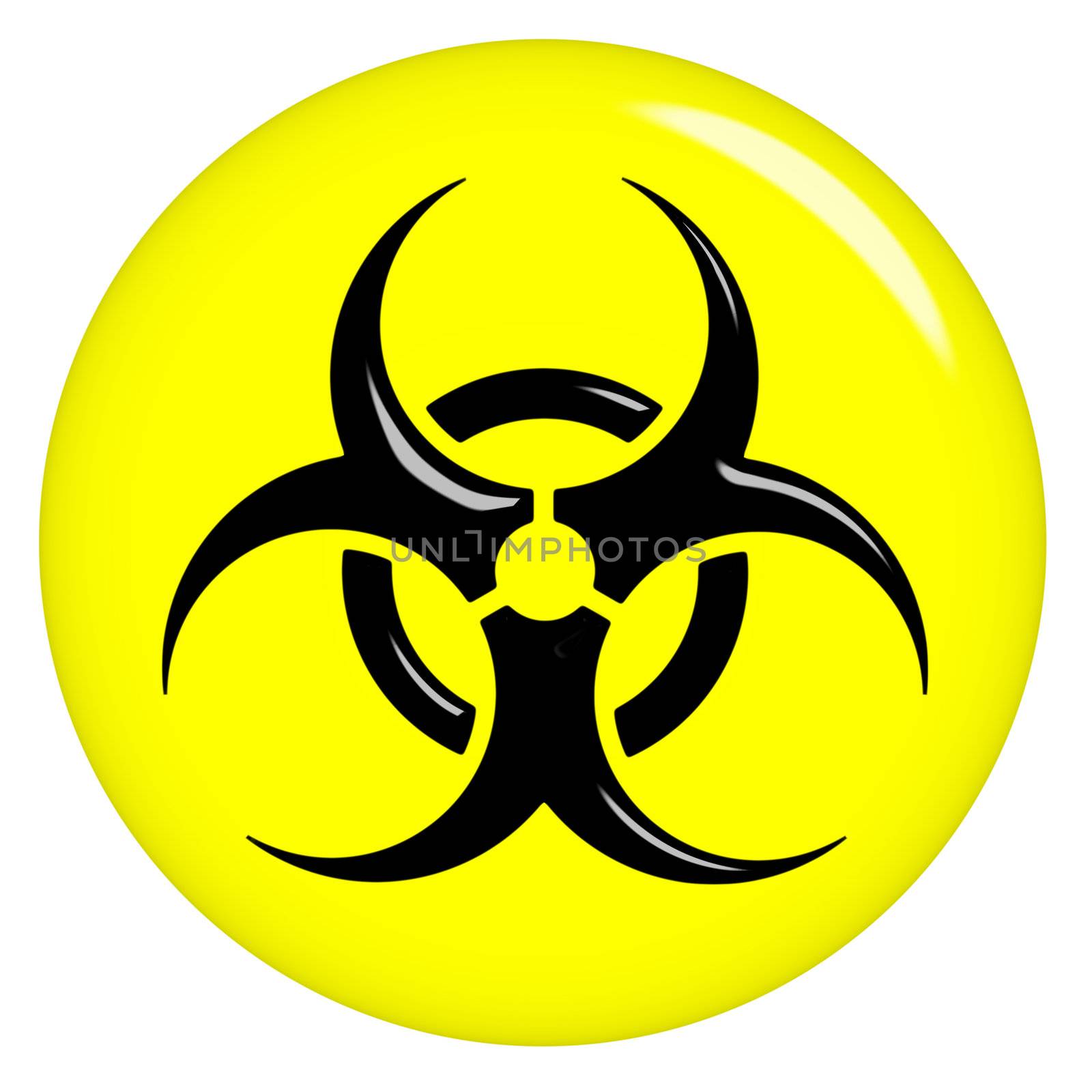 3d biohazard sign isolated in white