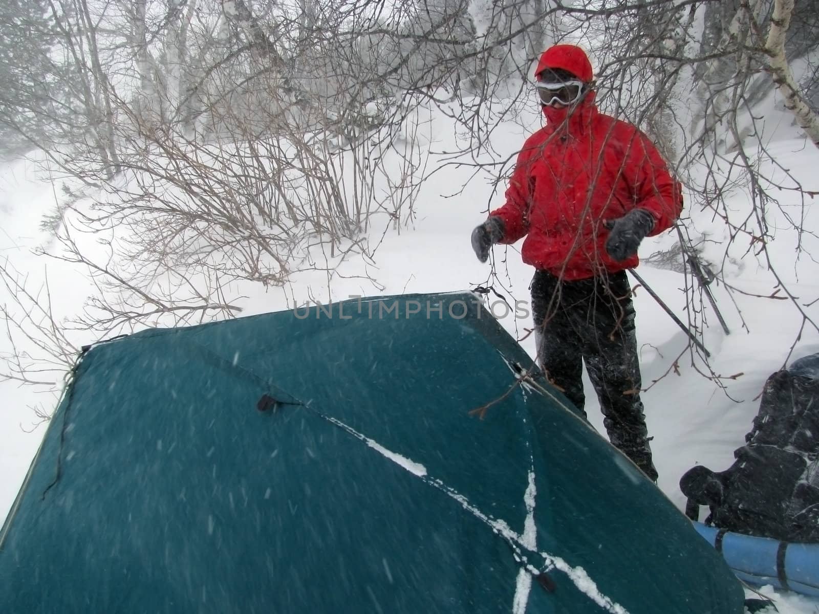 Winter; extreme; tent; march; snow; tourist by Viktoha