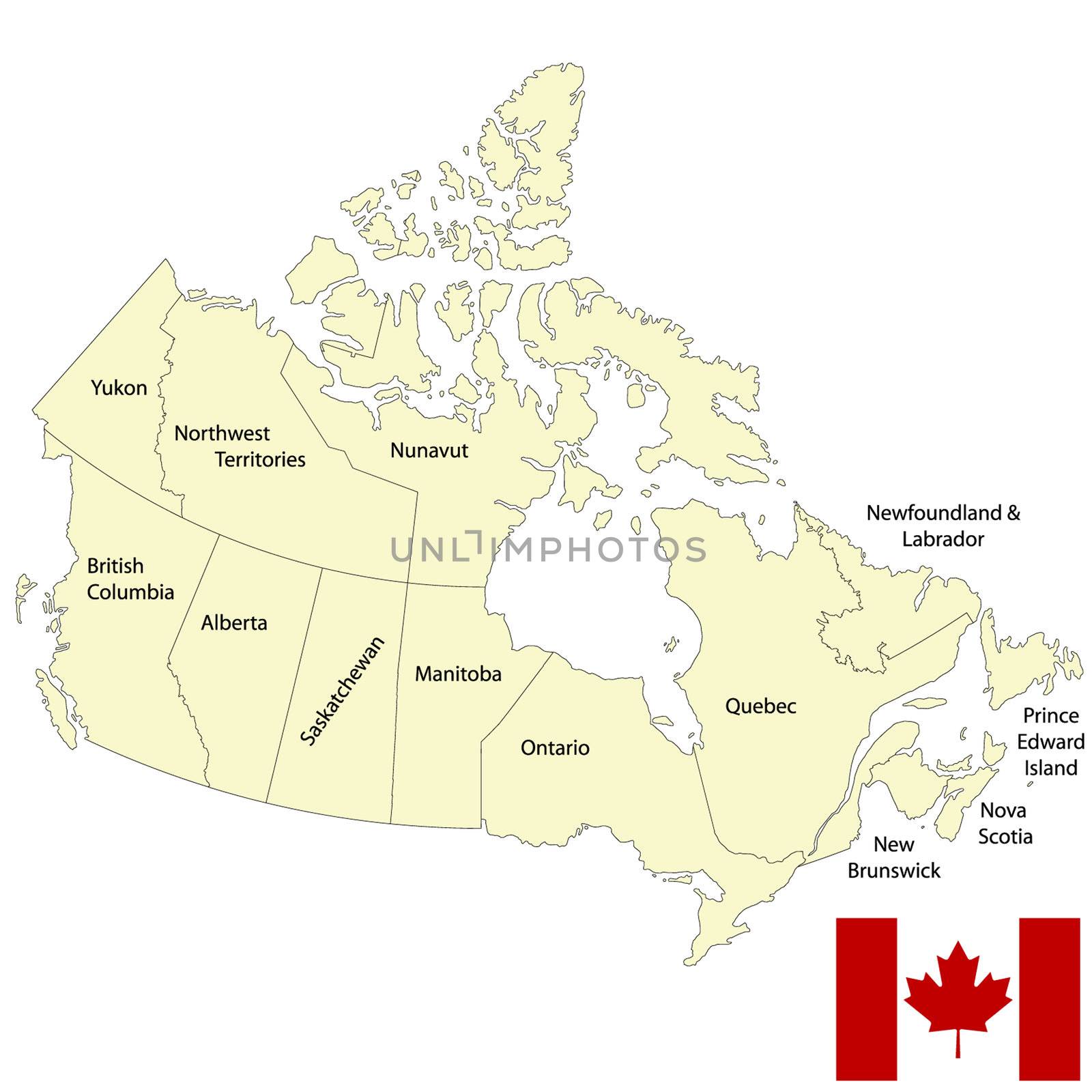 Detailed map of Canada