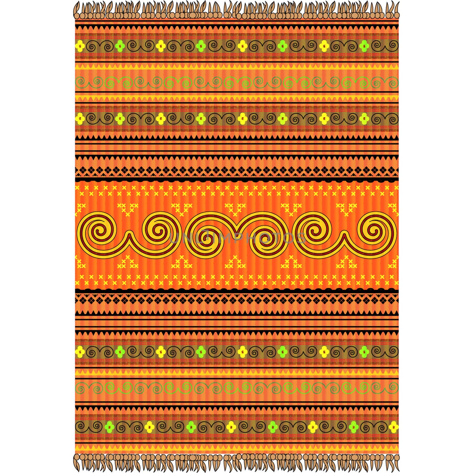 Carpet design in warm tones, ornamental texture
