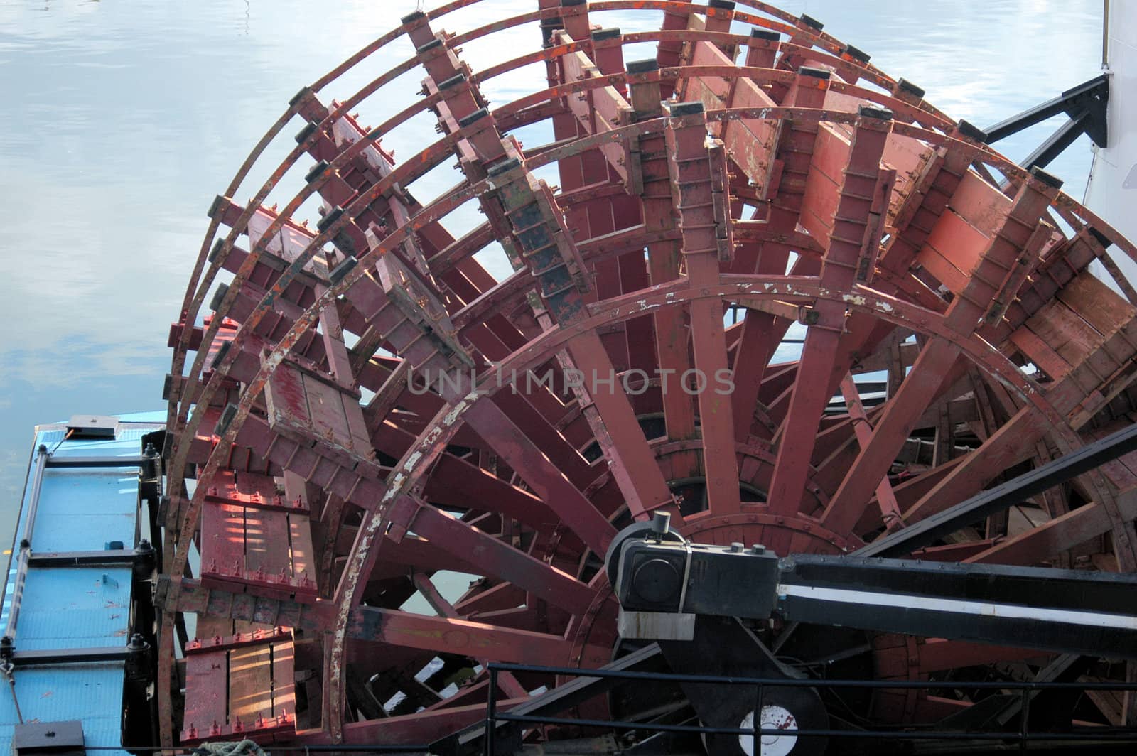 a large paddle wheel on river boat in Georgia