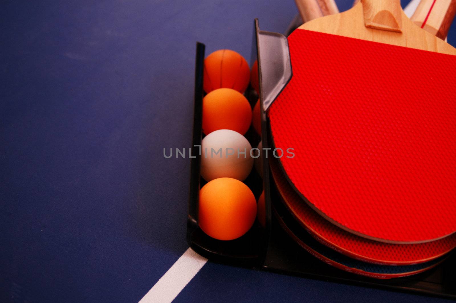 Ping pong set on a table