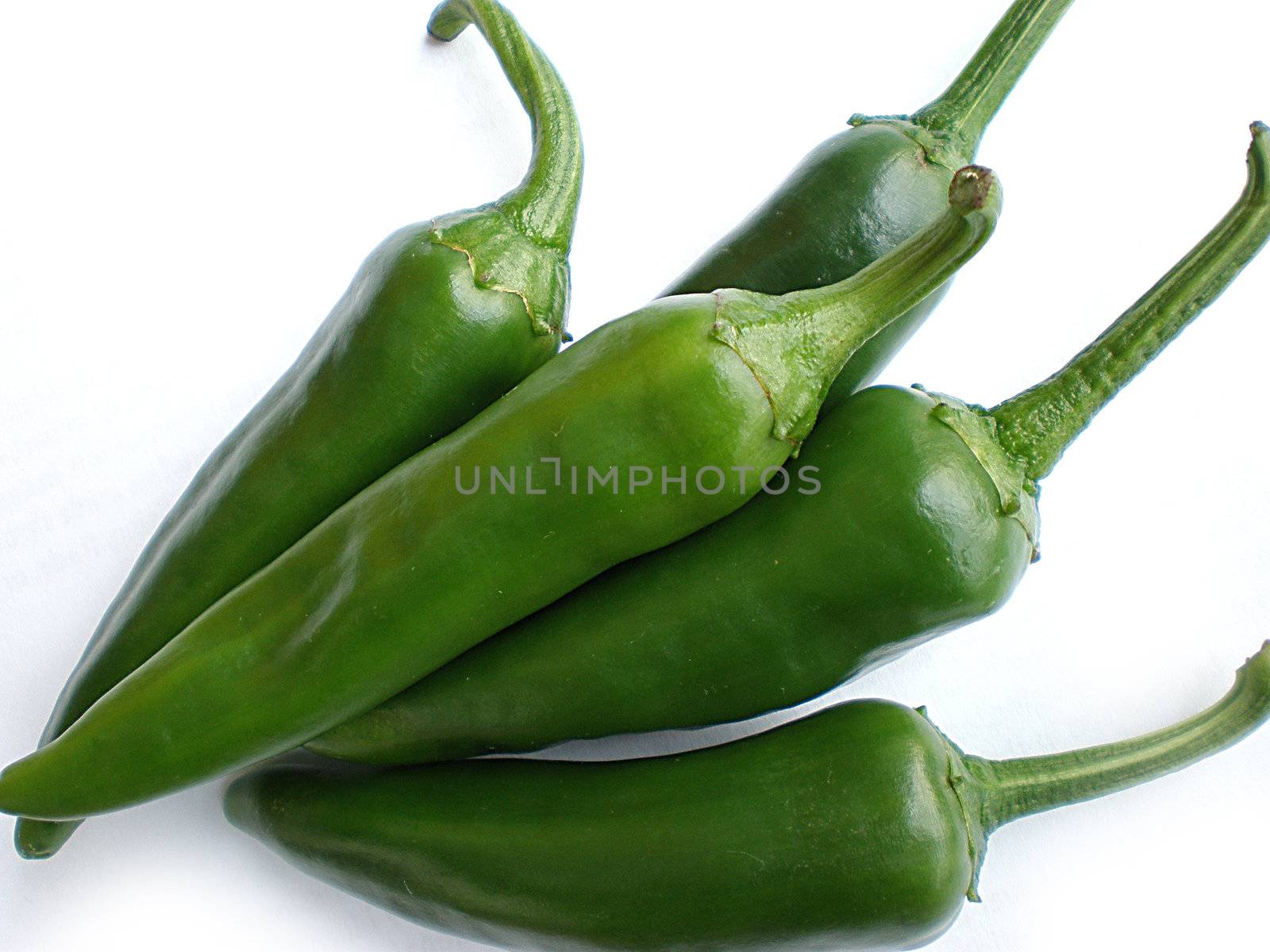 little green pepper isolated on white background
