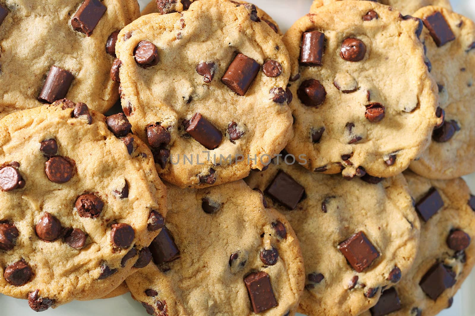 shot of chocolate chip cookies upclose by creativestock
