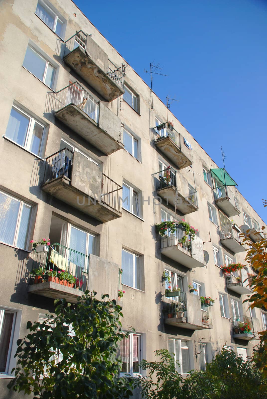 Renovated balconies in multi-family building. Wroclaw. Poland. by wojciechkozlowski