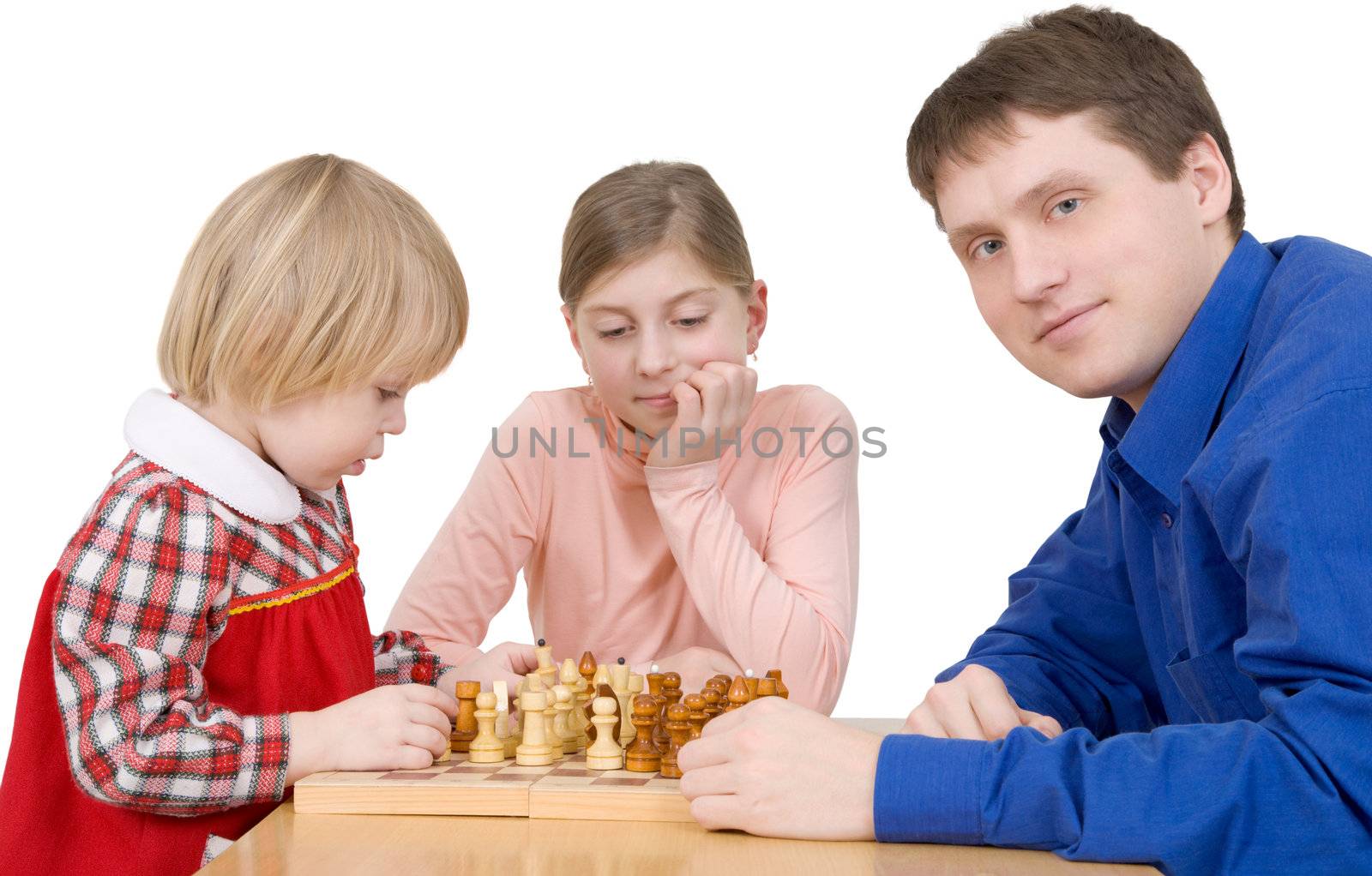 Man and childs play to chess by pzaxe