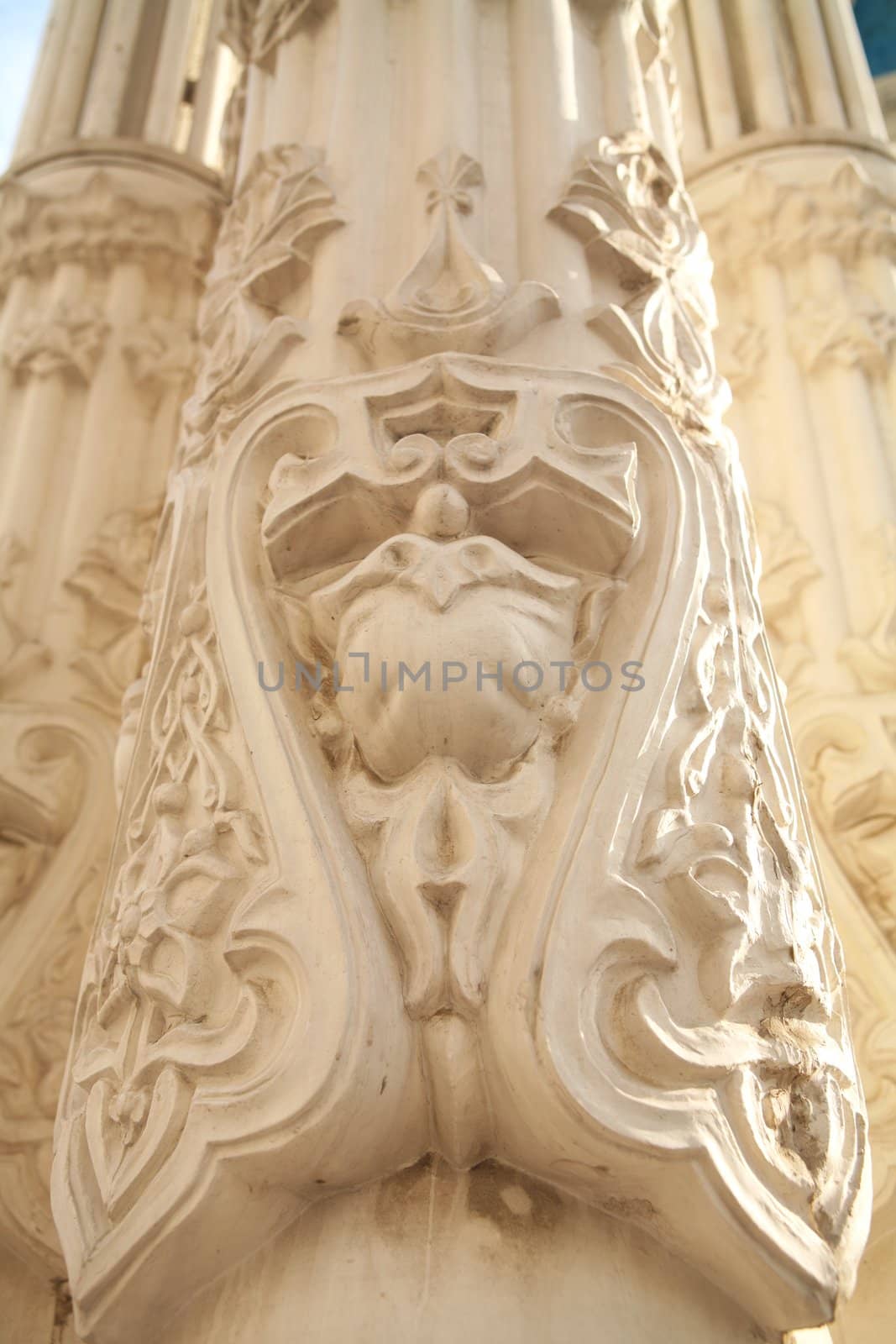 Moscow, Russia, Architecture, Fragment of the Pillars of the Building 30's, Decorative Elements