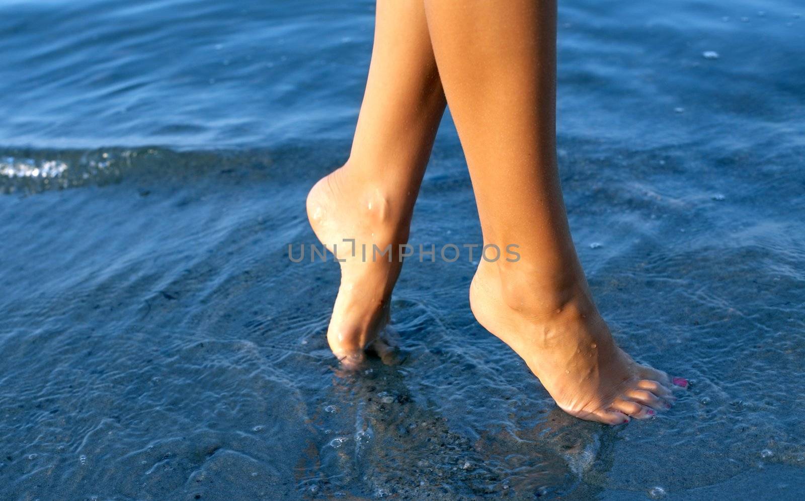 nice legs in blue water