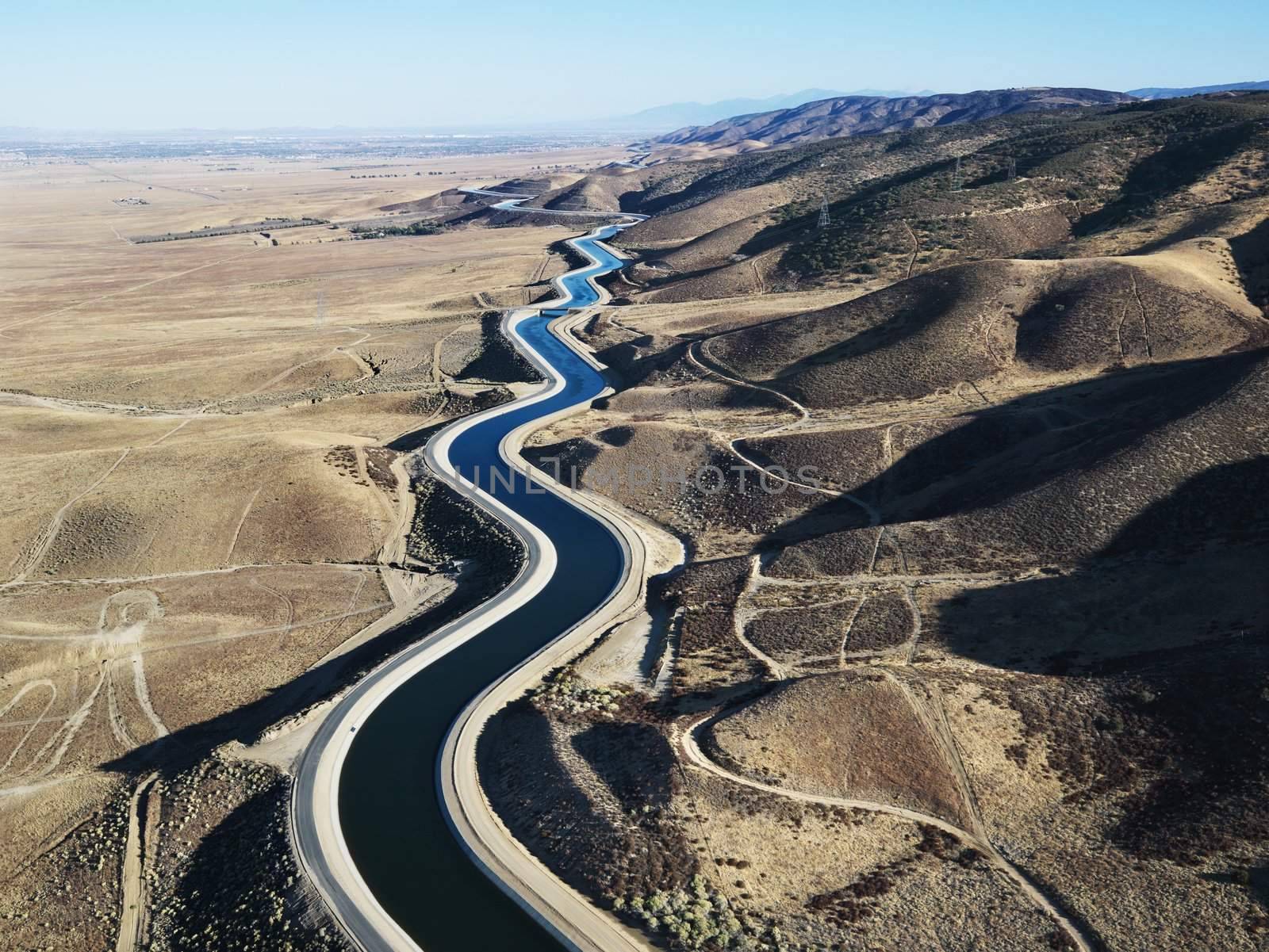 Aerial of aqueduct. by iofoto