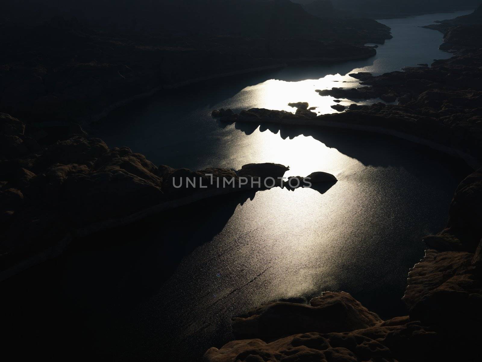 Aerial of Lake Powell. by iofoto