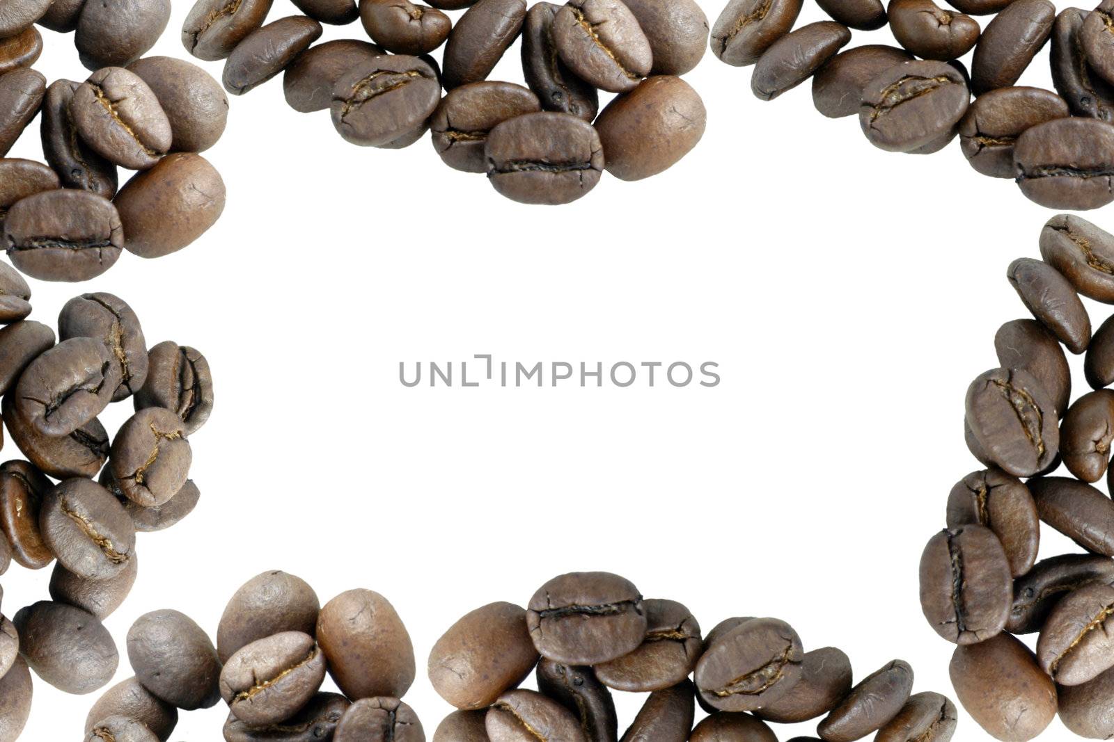 lots of coffee beans forming a border of an image