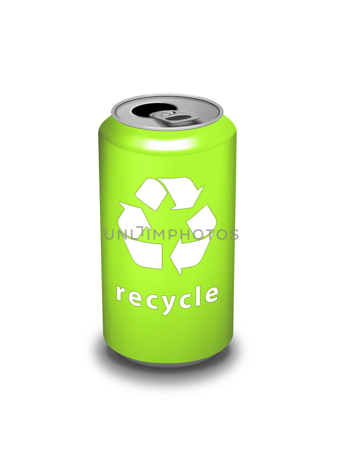 An image of an isolated green can