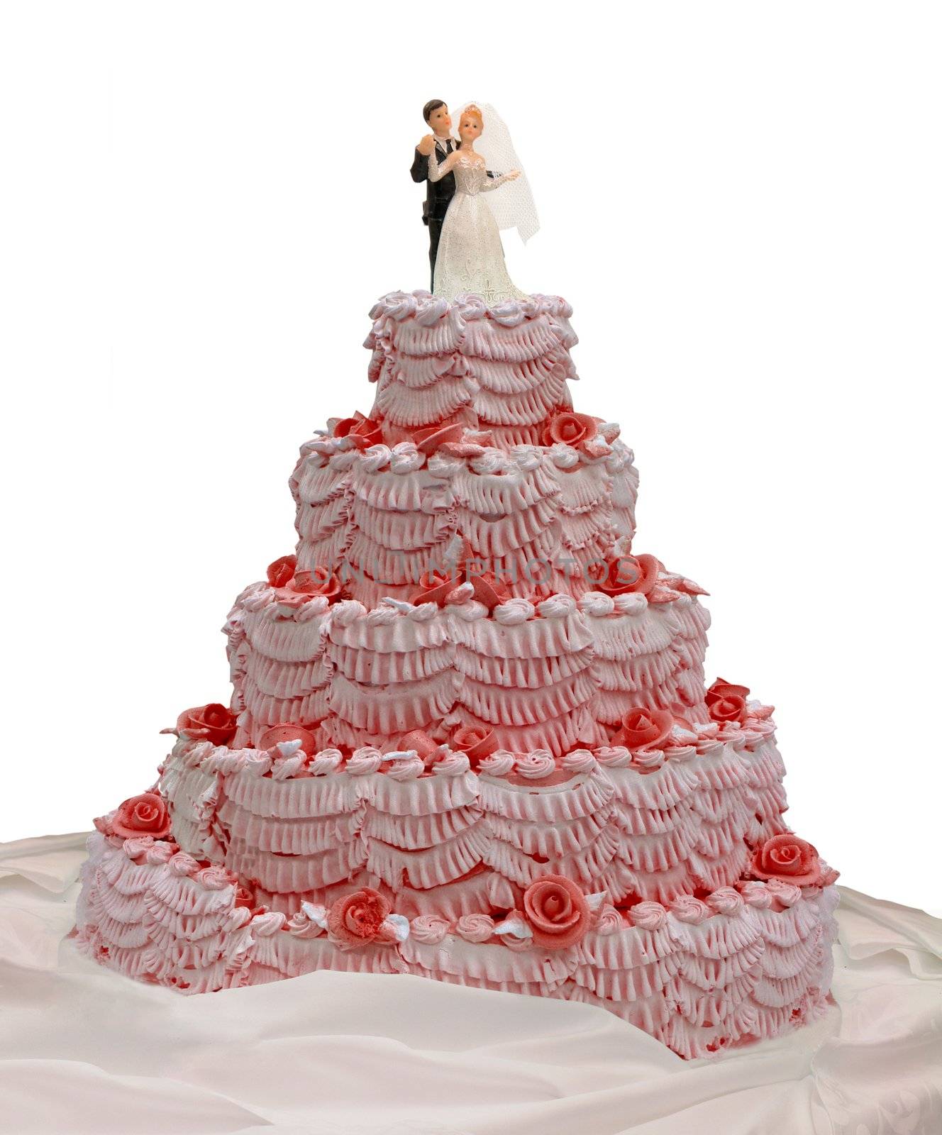 Wedding pie on a white background                               