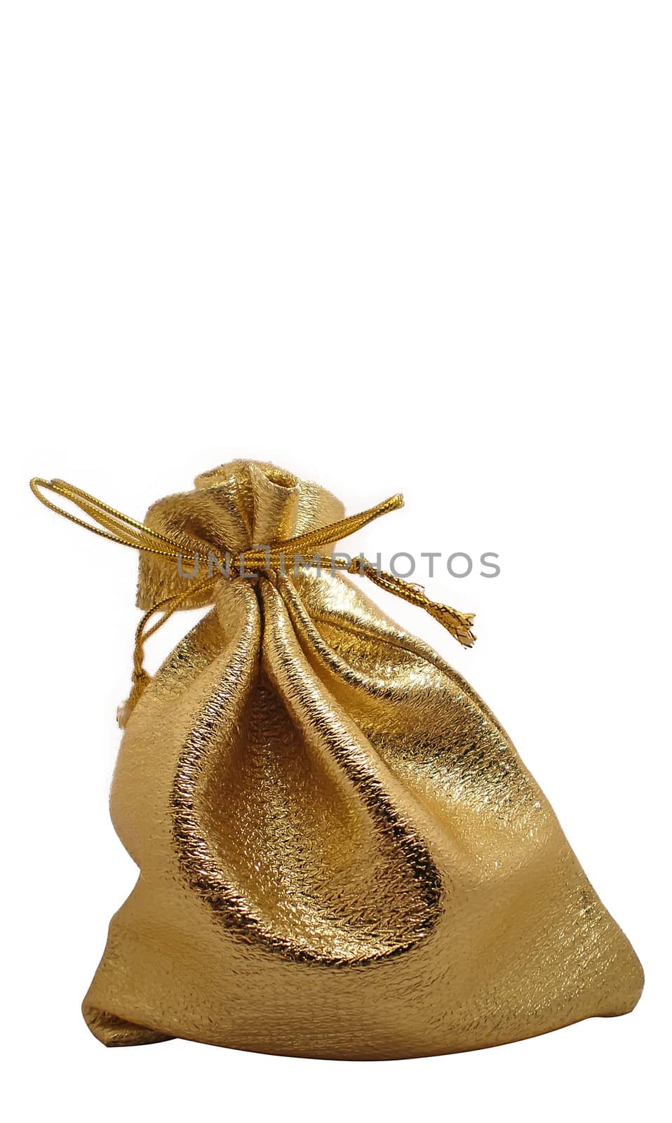 little golden gift bag for Christmas or Valentines day