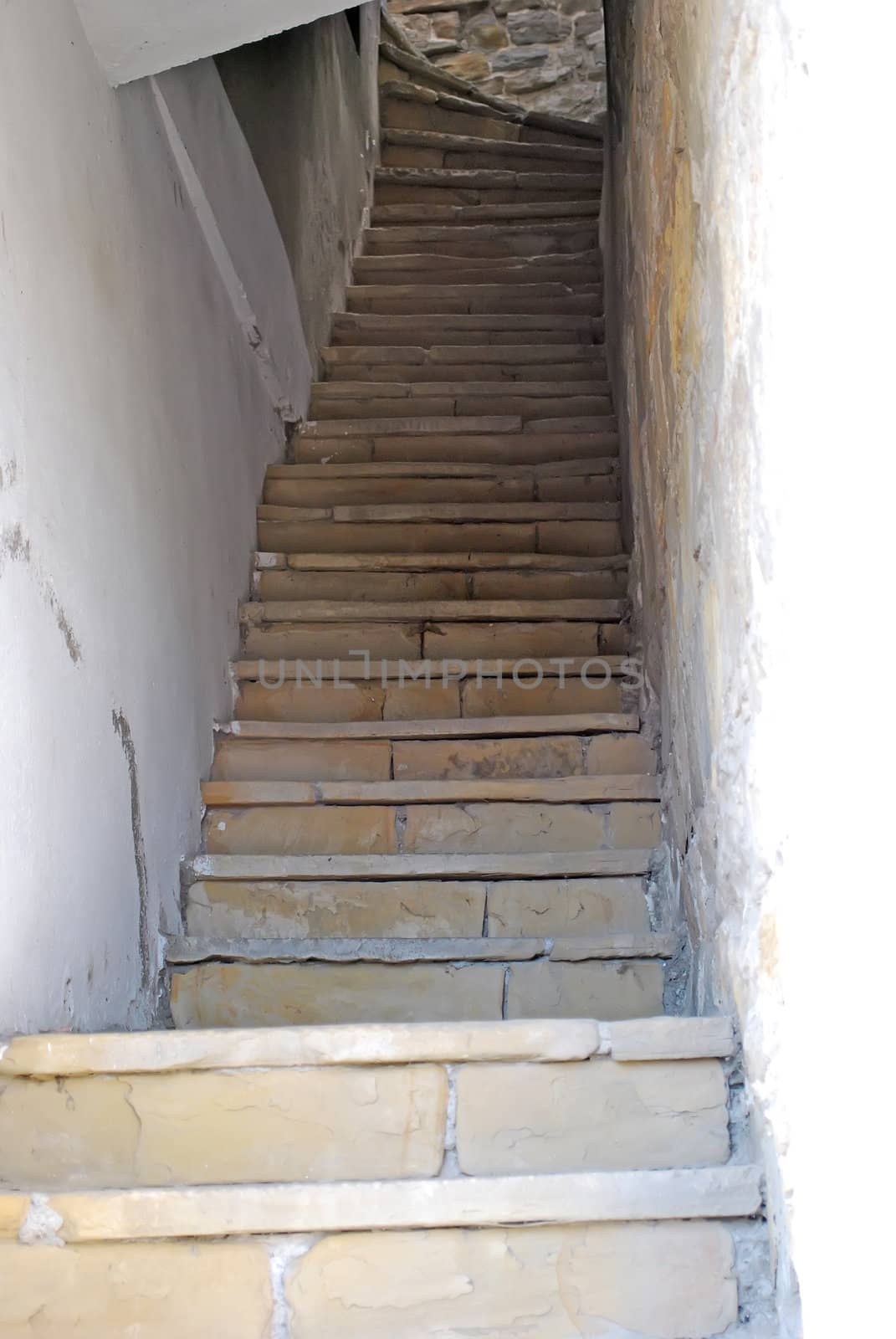 old stairs in abandoned house