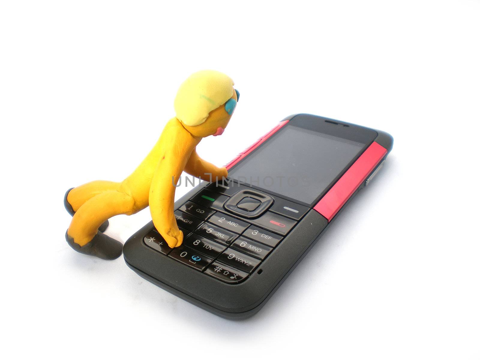 plasticine man figure with phone by Dessie_bg