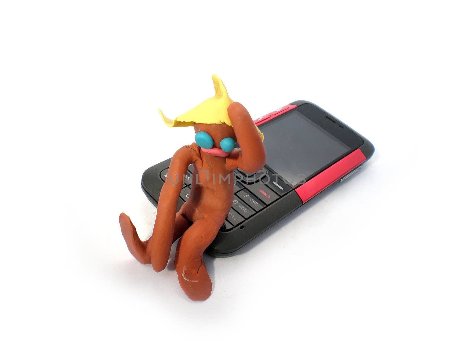 plasticine man figure with phone by Dessie_bg