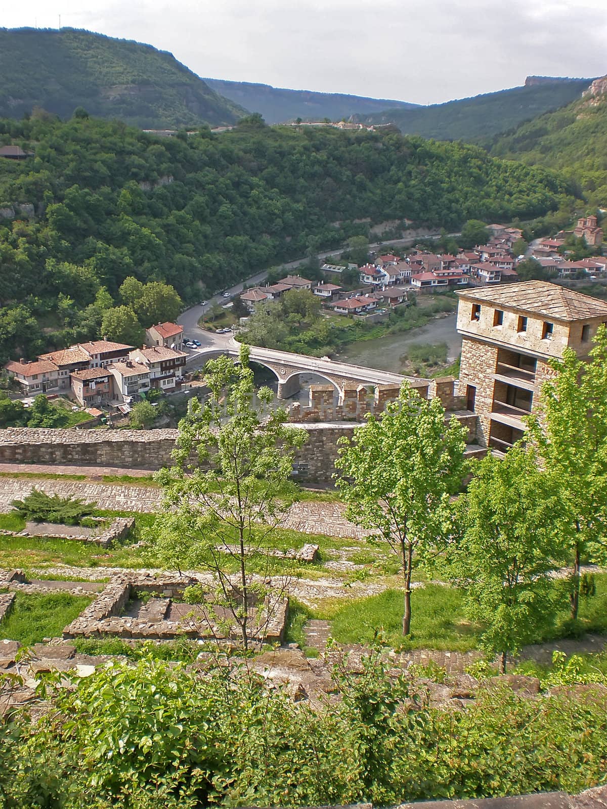 Tsarevets fortress ruins in Veliko Turnovo Bulgaria