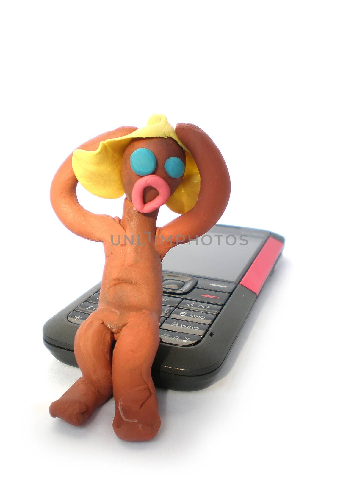 plasticine man figure with phone by Dessie_bg