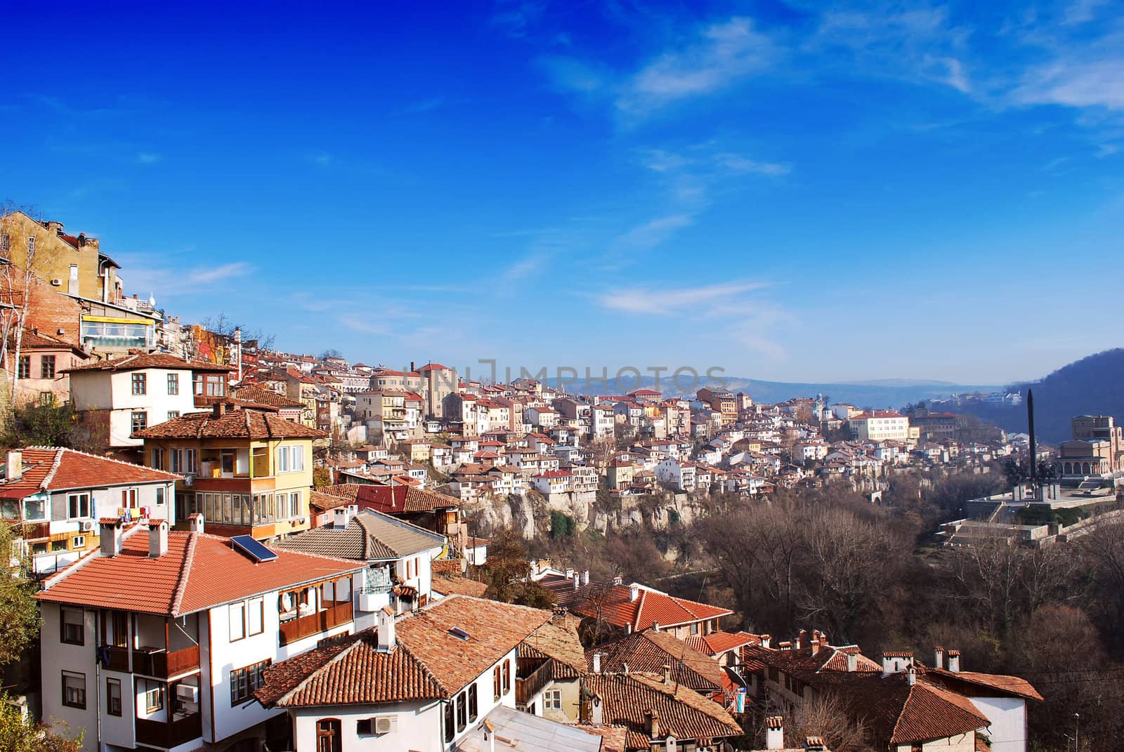 city view with old houses Veliko Turnovo Bulgaria