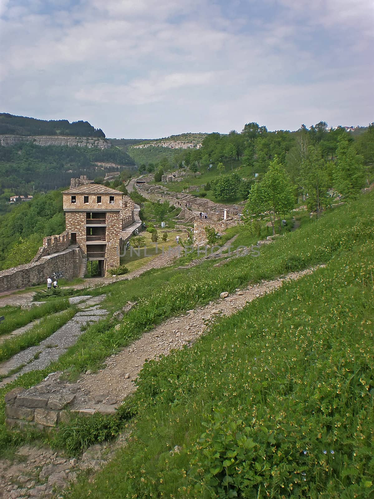 Tsarevets fortress ruins in Veliko Turnovo Bulgaria