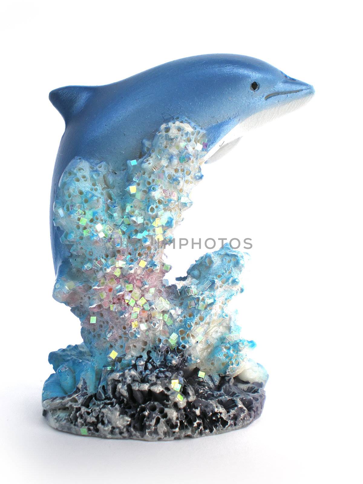 dolphine statue over corals by Dessie_bg