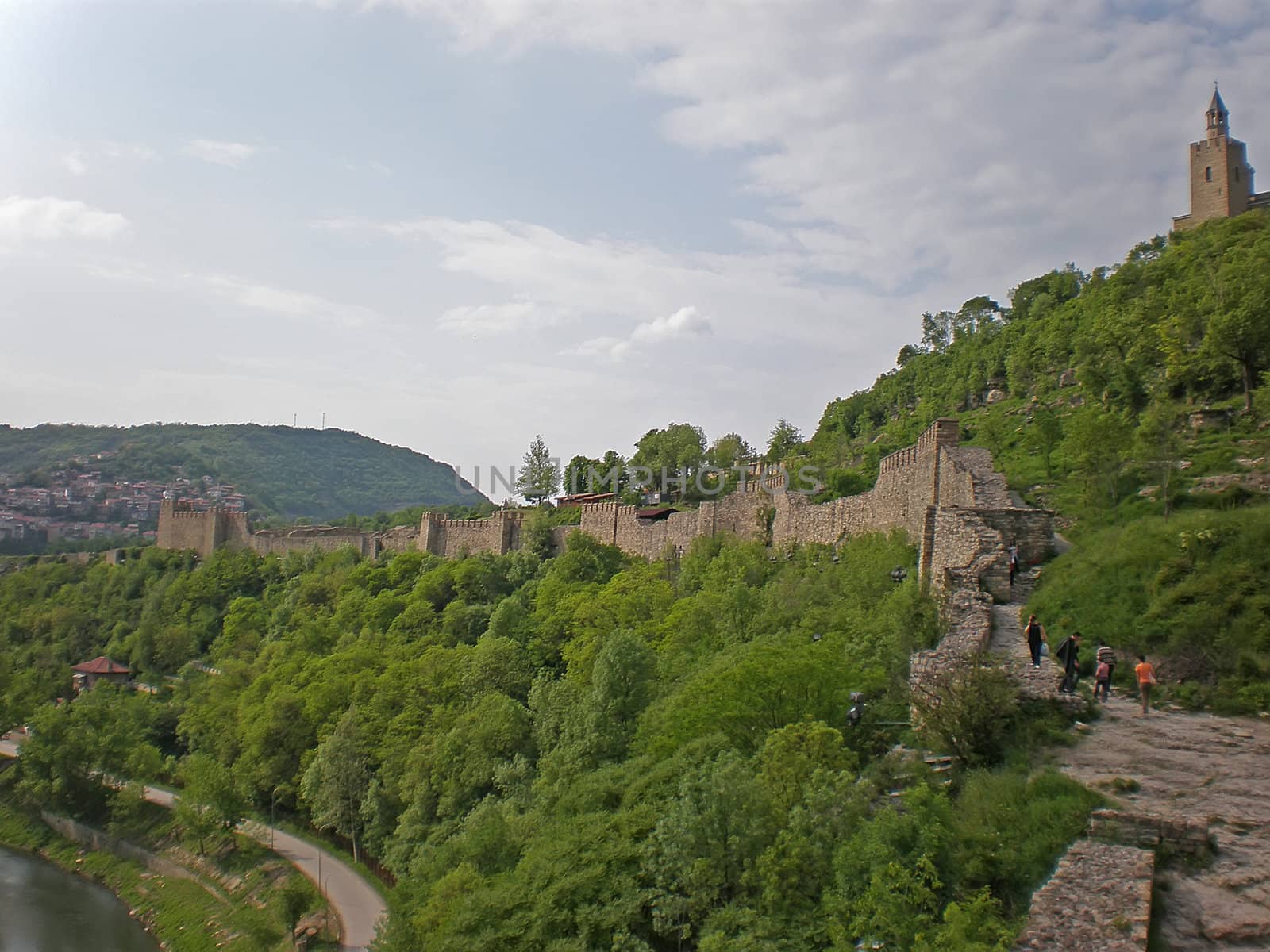 Tsarevets fortress ruins in Veliko Turnovo Bulgaria