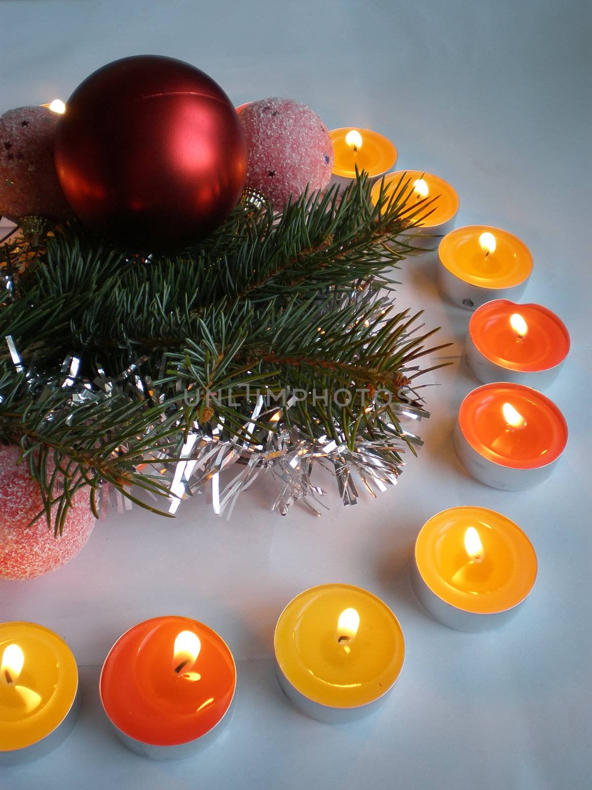 Christmas ornament with romantic candle light decoration