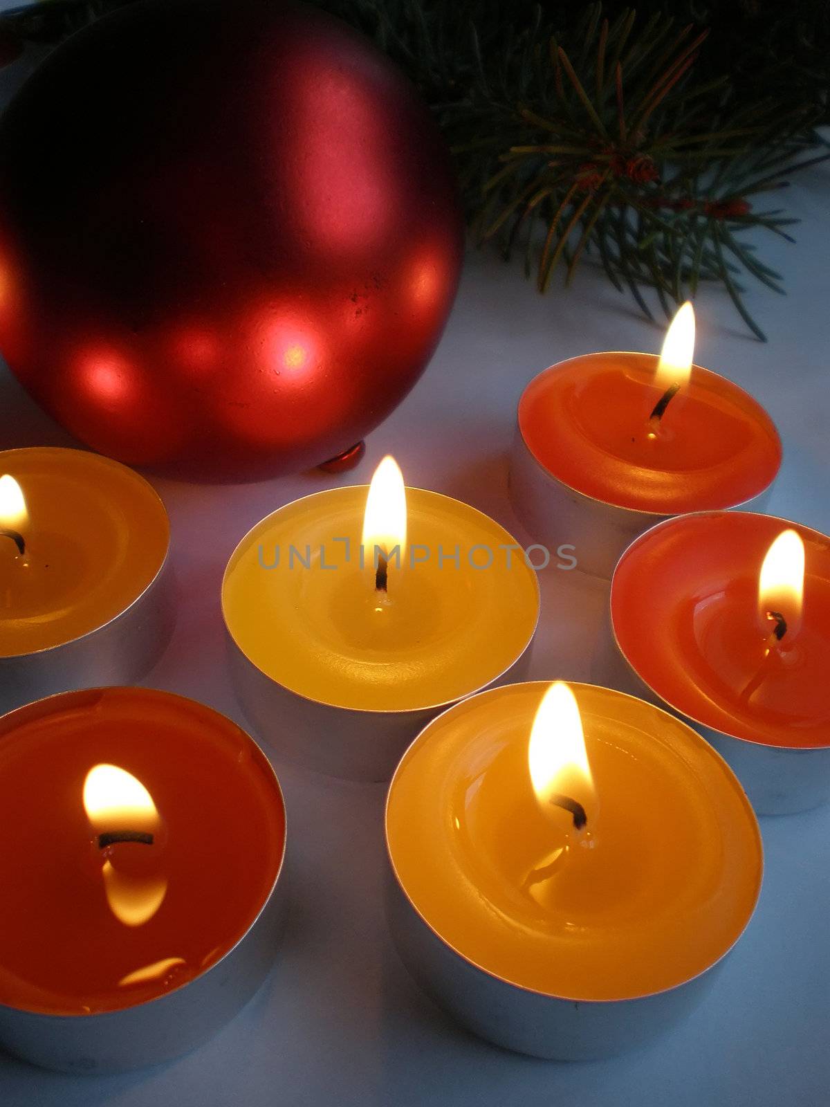 Christmas ornament with romantic candle light decoration