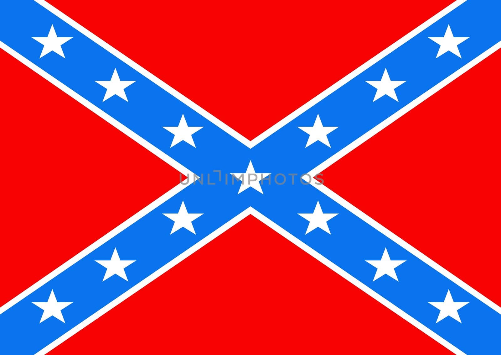 2D illustration of a American Confederate Flag 