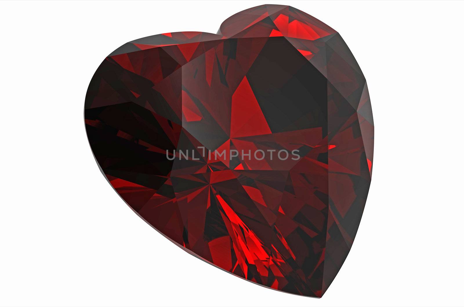Diamond in form of heart isolated on white by Boris15