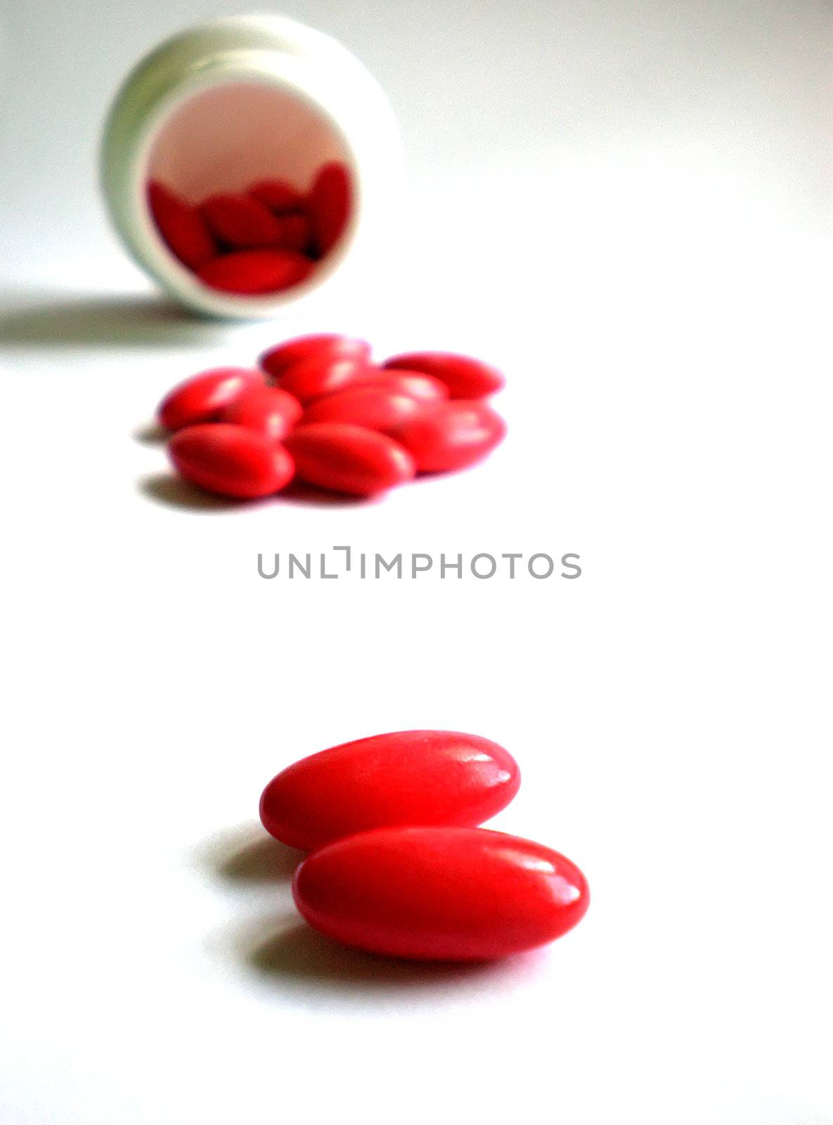pile of pills isolated on white background