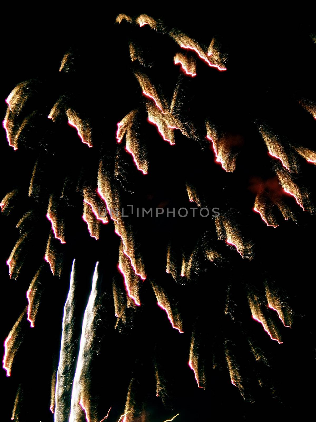 fireworks celebration on dark sky background