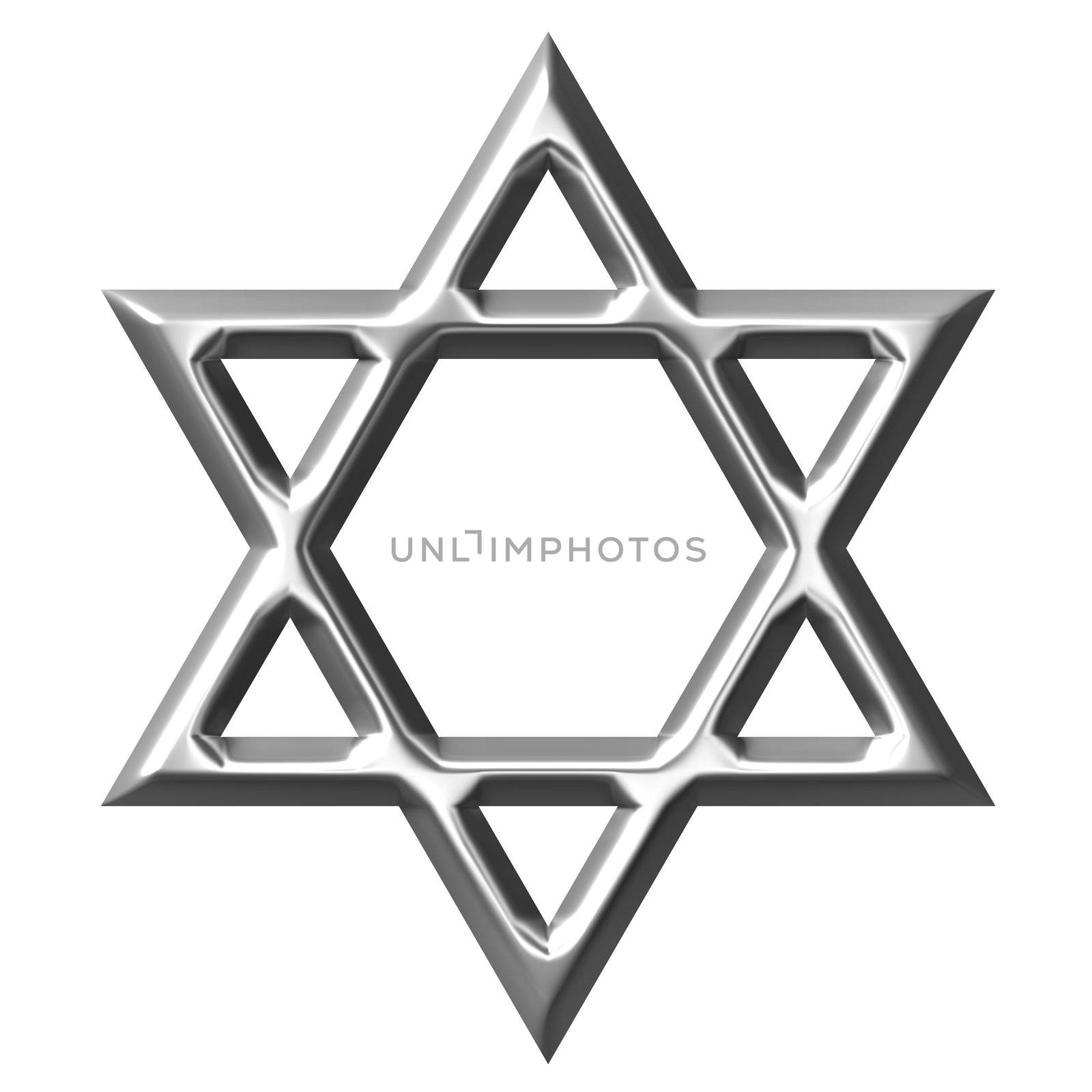 3D Silver Star of David by Georgios