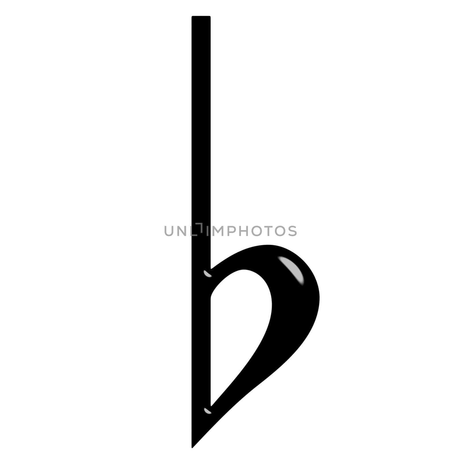 3d Flat Symbol isolated in white