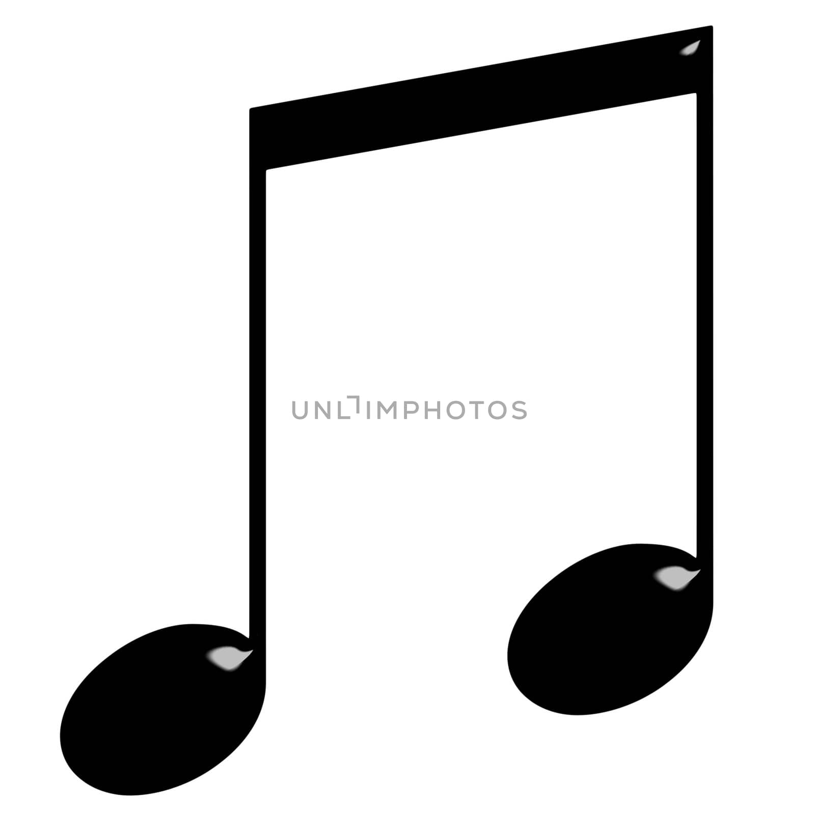 3d Eighth Notes isolated in white