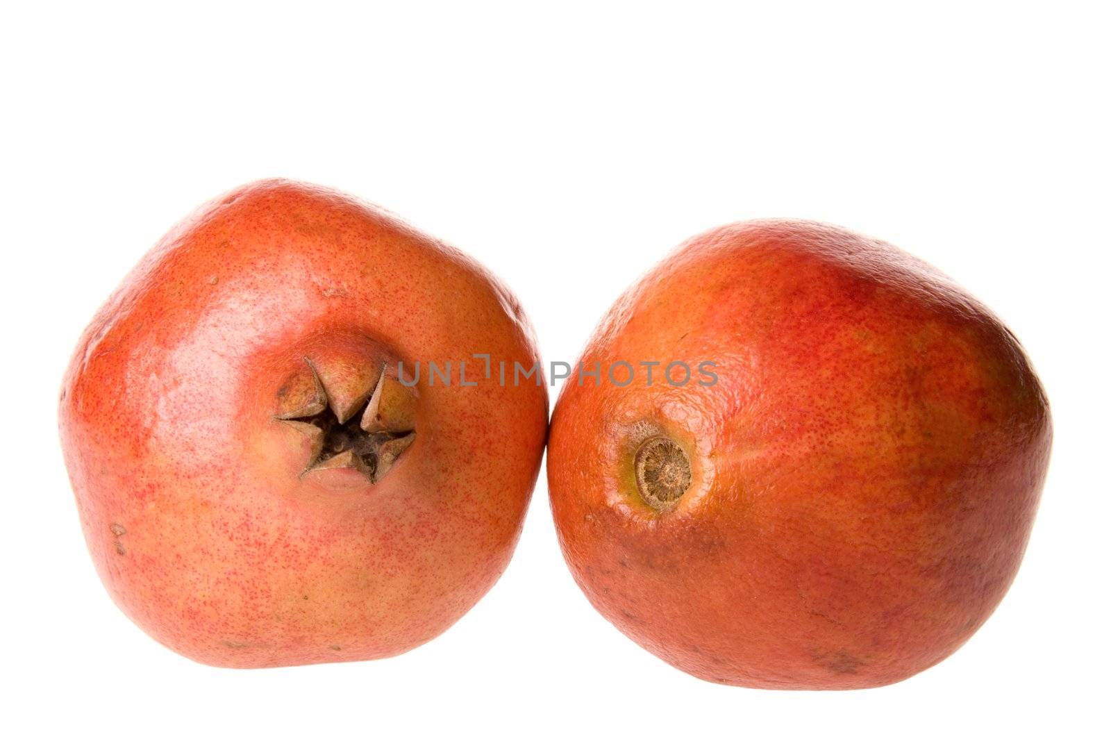 Isolated close-up image of pomegranates.