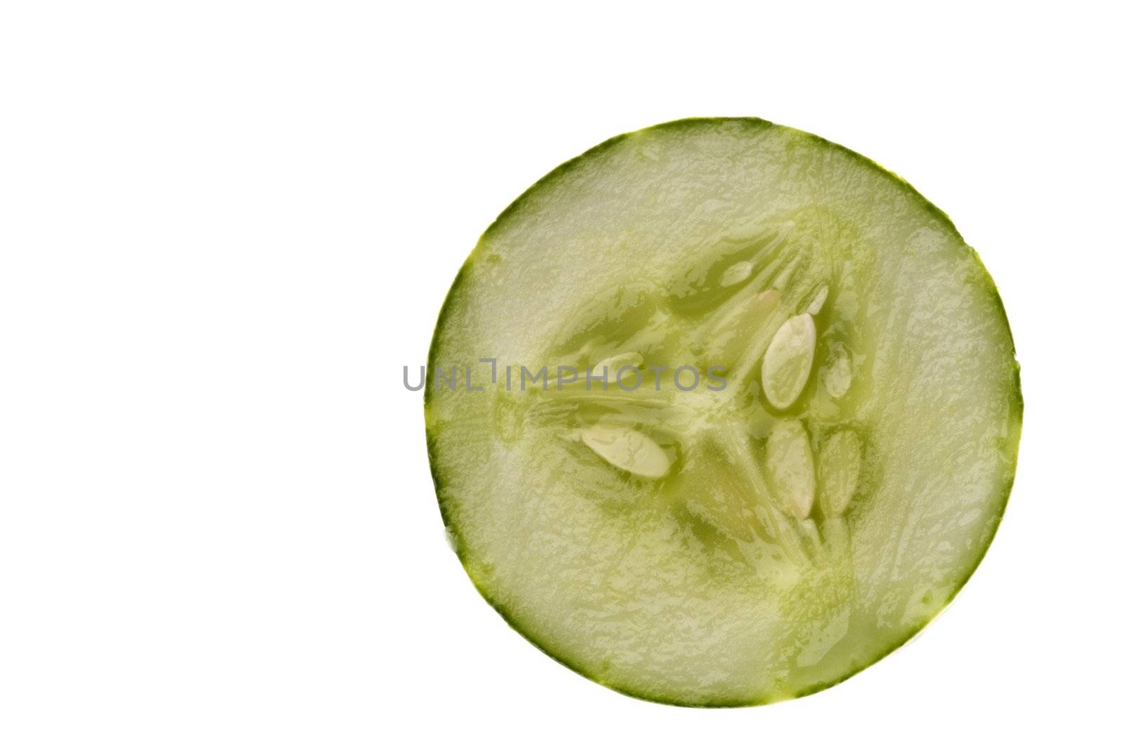 Isolated macro image of a cucumber.