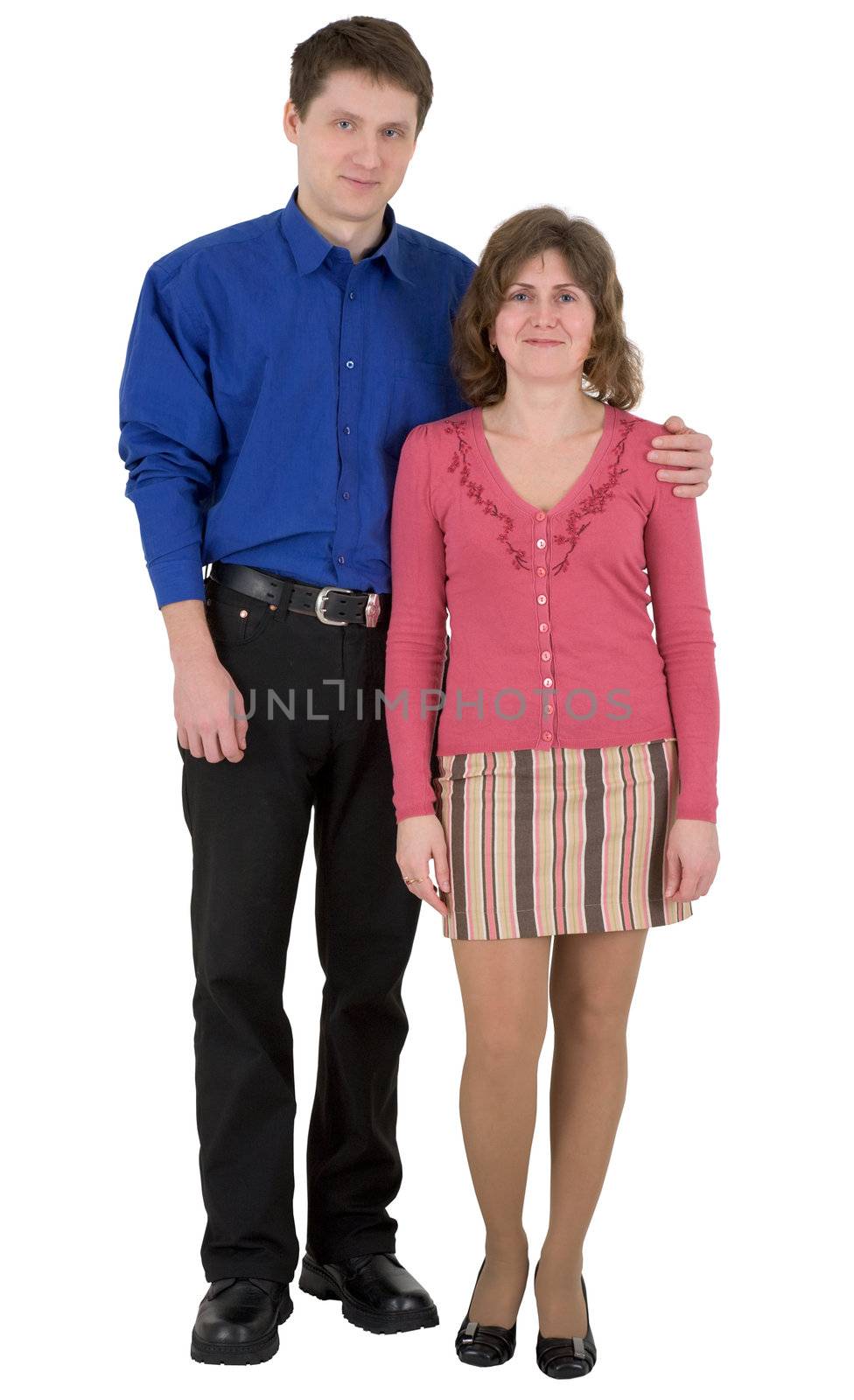Man and woman on a white background