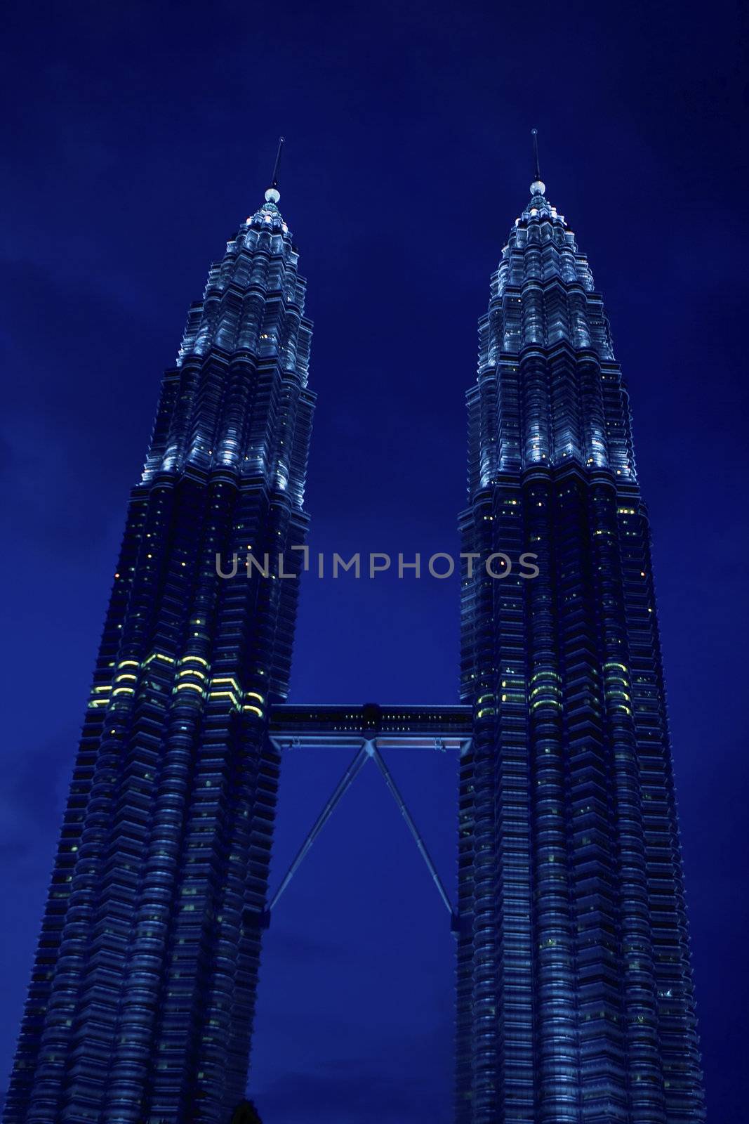 Nightscene of the twin towers in Kuala Lumpur