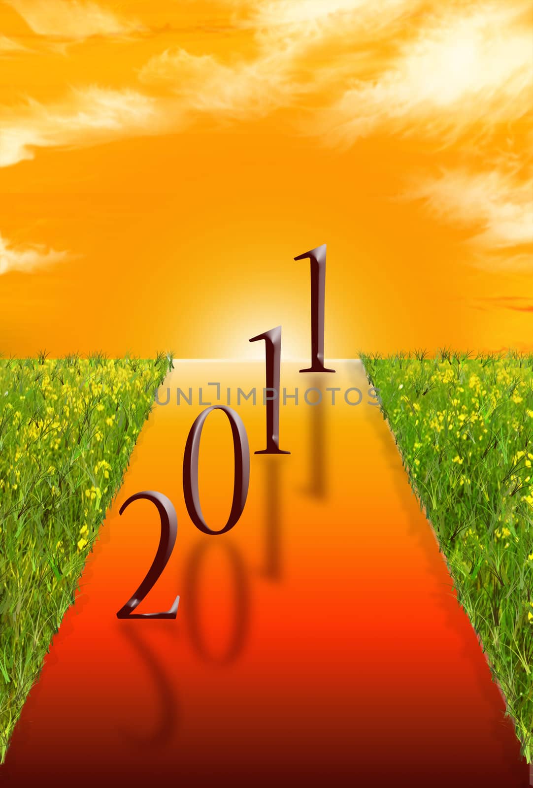 Written of new year on a orange background 
