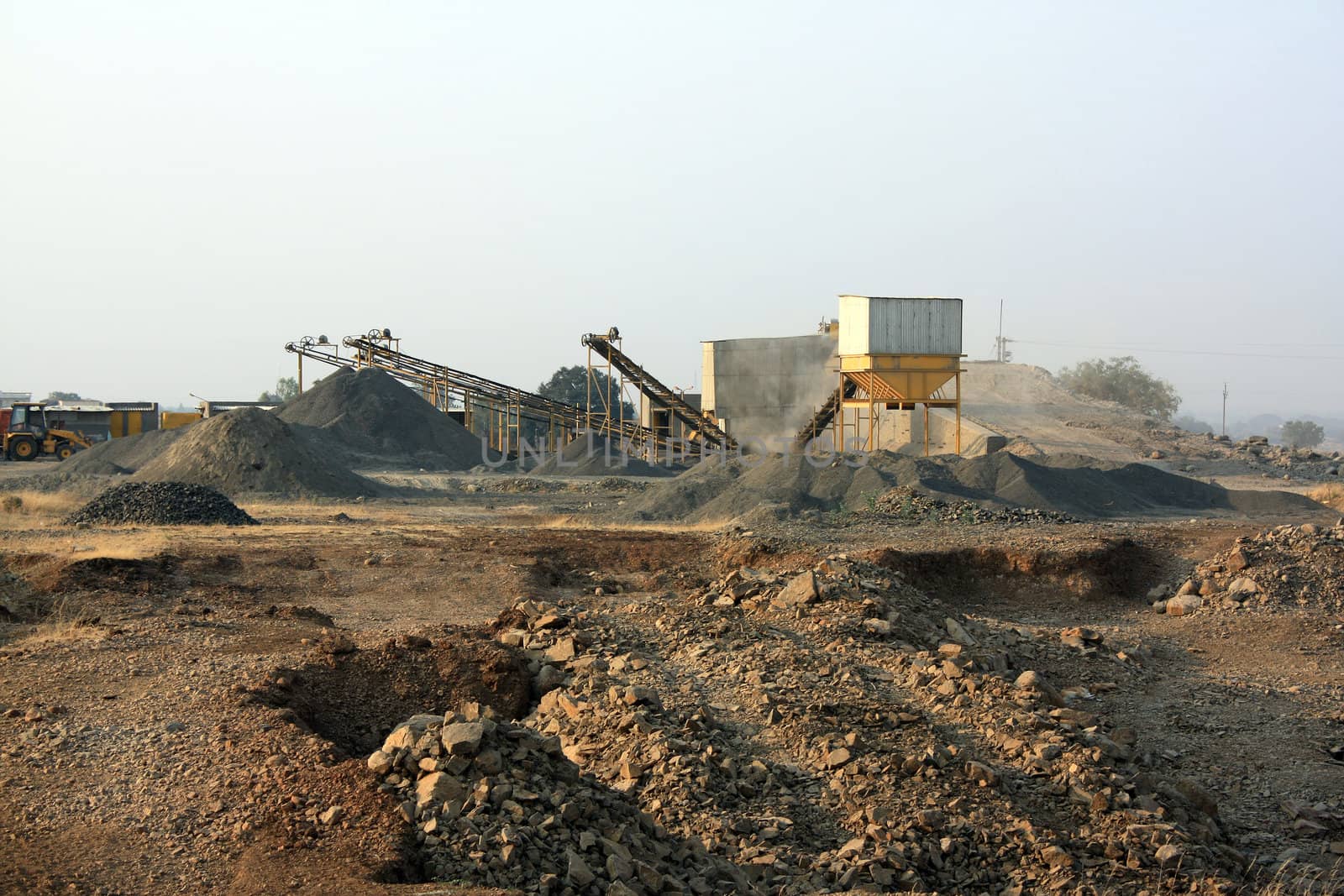 A huge stone quarry / mining site in India.