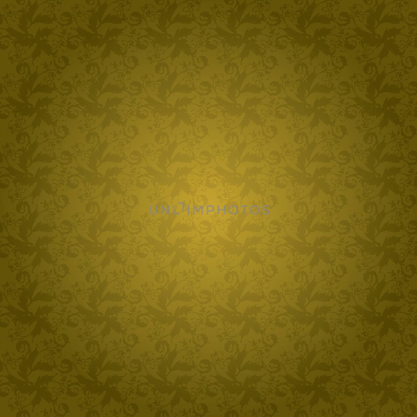 golden seamless tile with a floral themed background