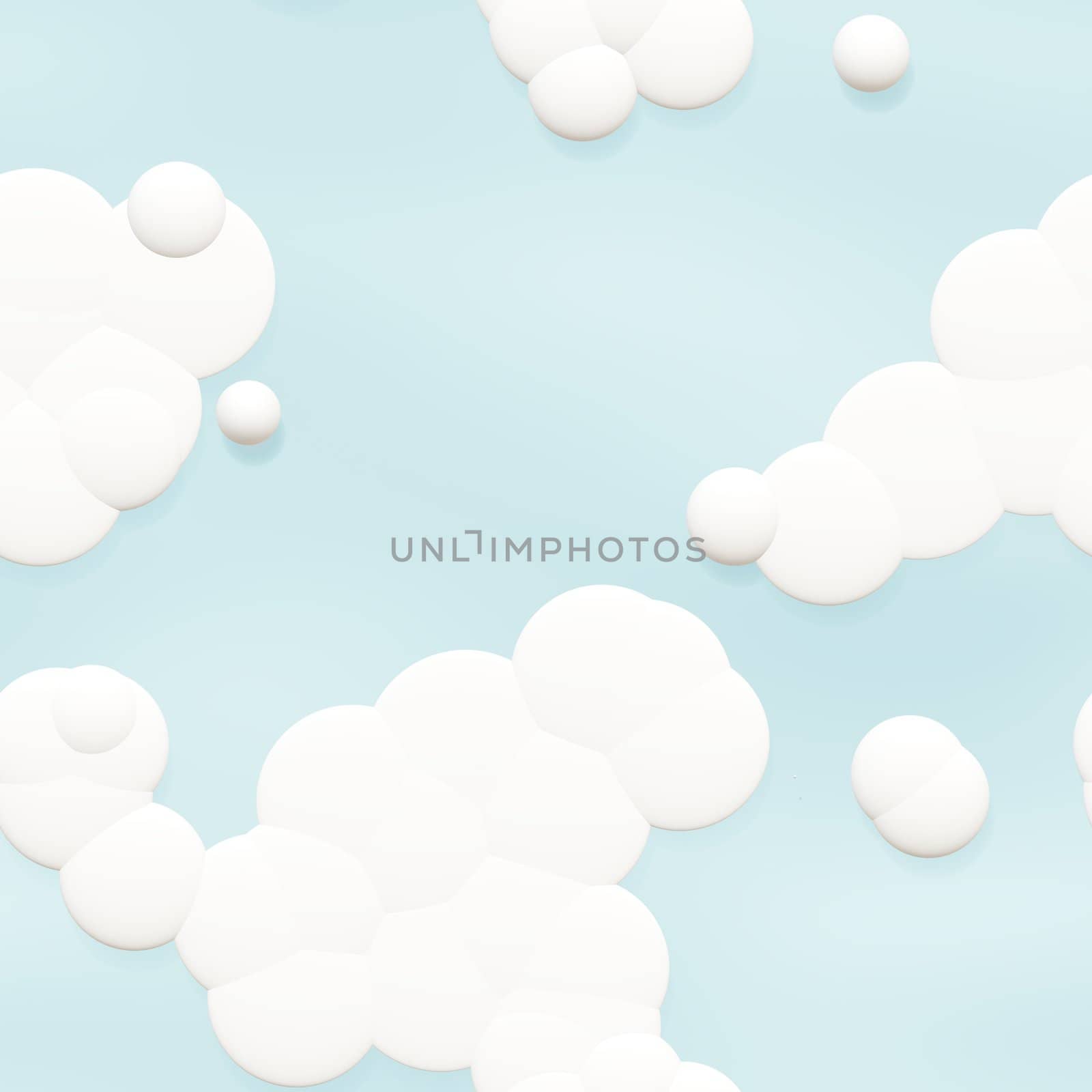 Seamless Cartoon Clouds Background in Sky Blue