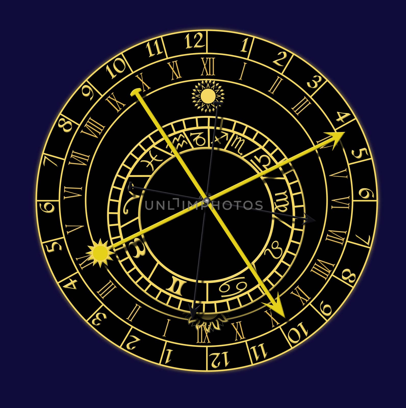 Image of the astronomical clock - Prague - vector