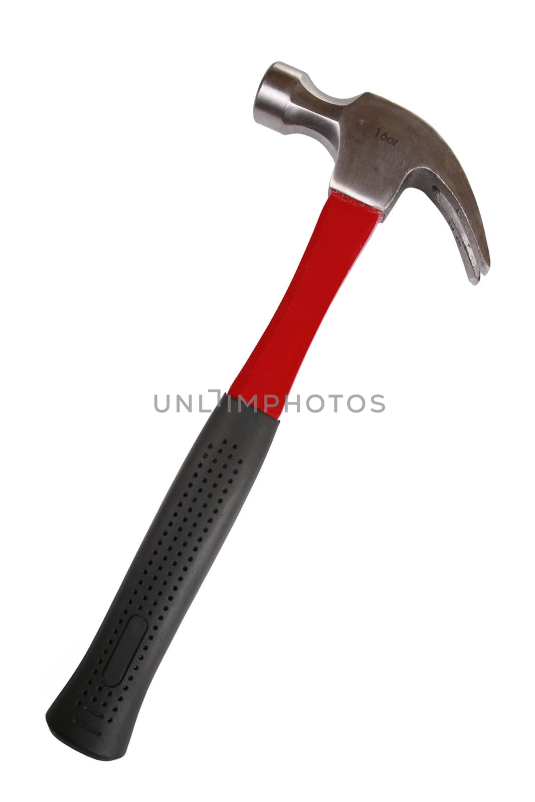 Red hammer isolated on white